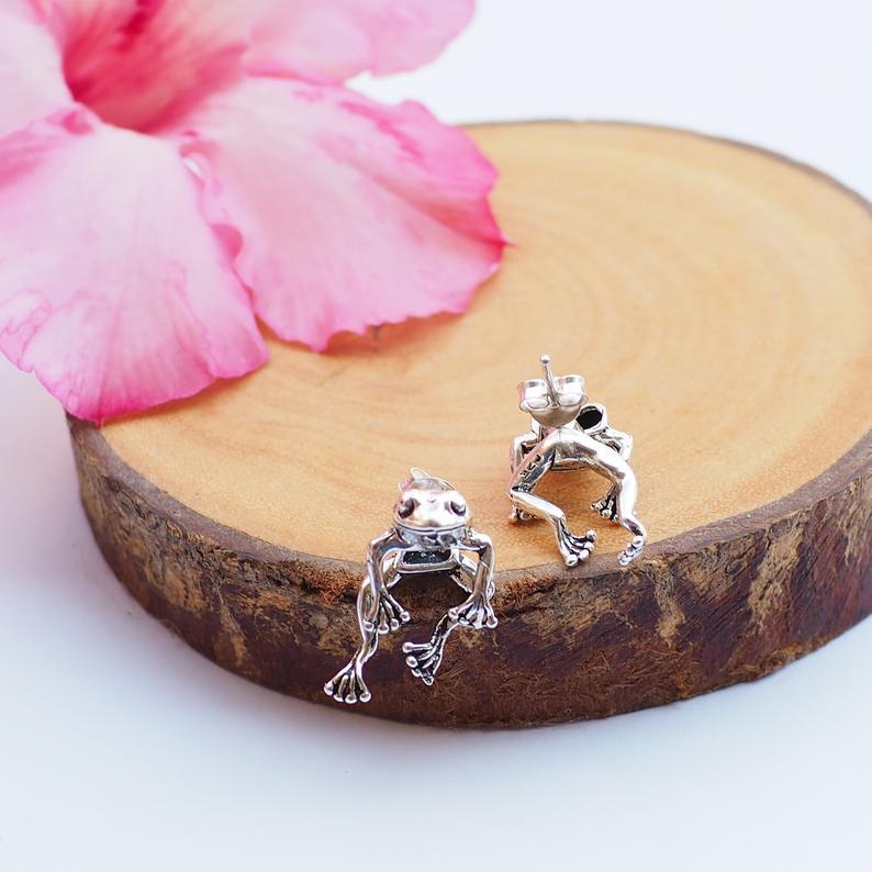 Funny & Cute Frog Earrings For Girls (Gold & Silver)