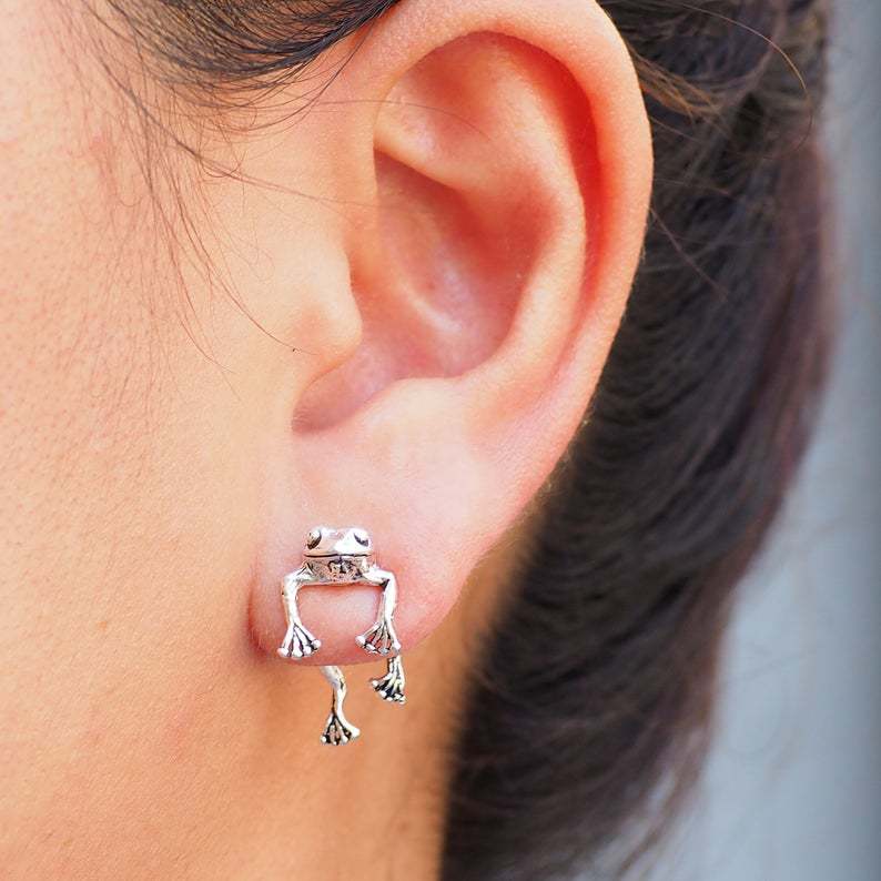 Funny & Cute Frog Earrings For Girls (Gold & Silver)
