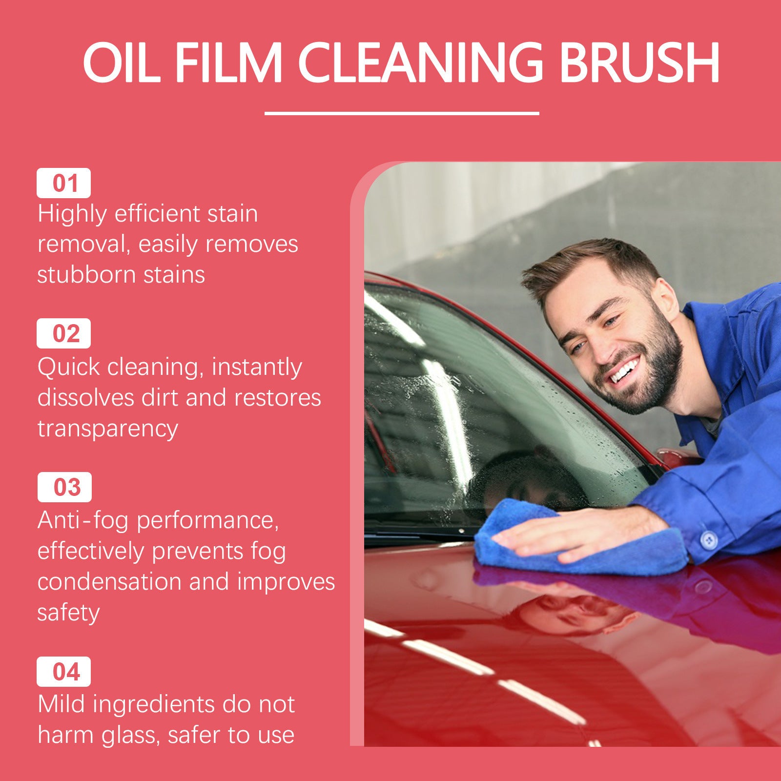 Universal Anti-Rain Fog Cleaning Glass Brush for Car Windshield (MOST DEMANDING)